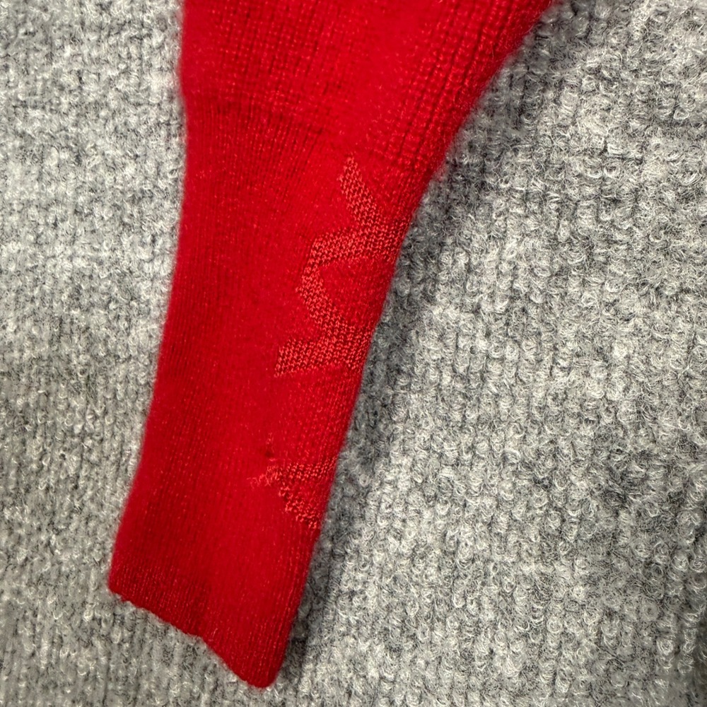 Burberry Size Small Cardigan Sweater Red Wool Blend Ribbed Asymmetrical Button - Picture 5 of 9